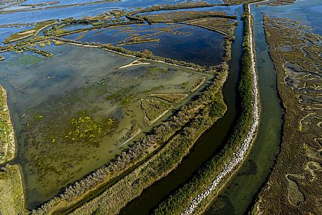 Aereal view of Laguna di Grado